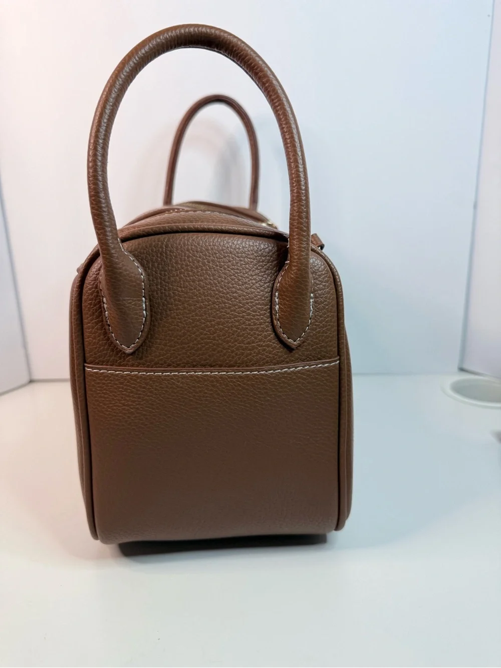 Brown Leather Crossbody Bag with Zip Wallet